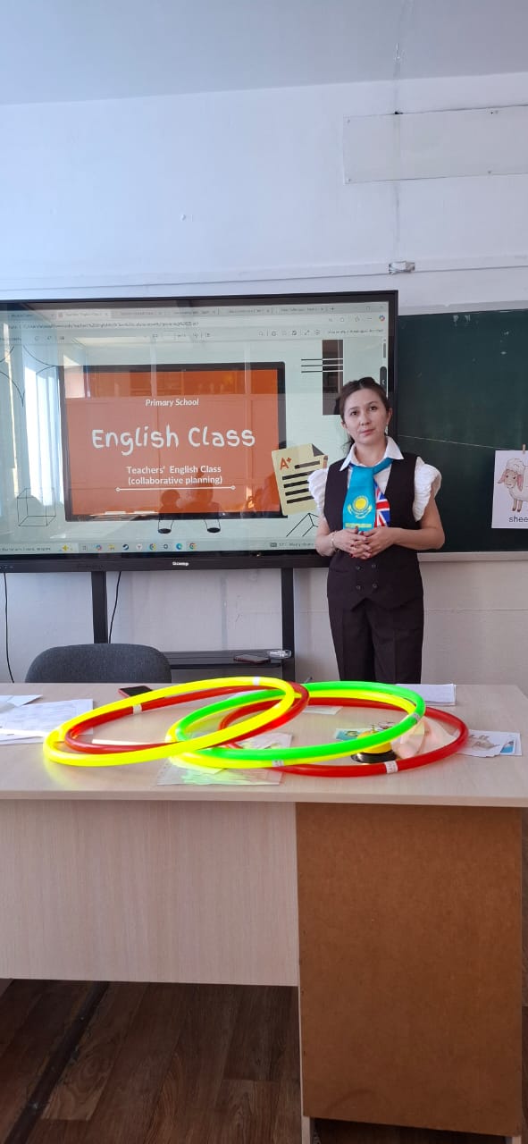 ,,Жетісу облысының білім басқармасы’’ мм ‘’ Әдістемелік орталығы’’ кмм нің ұйымдастыруымен ағылшын тілі мұғалім Мырзанова Гульнара Мырзабековна өз іс- тәжірибесімен бөлісті.